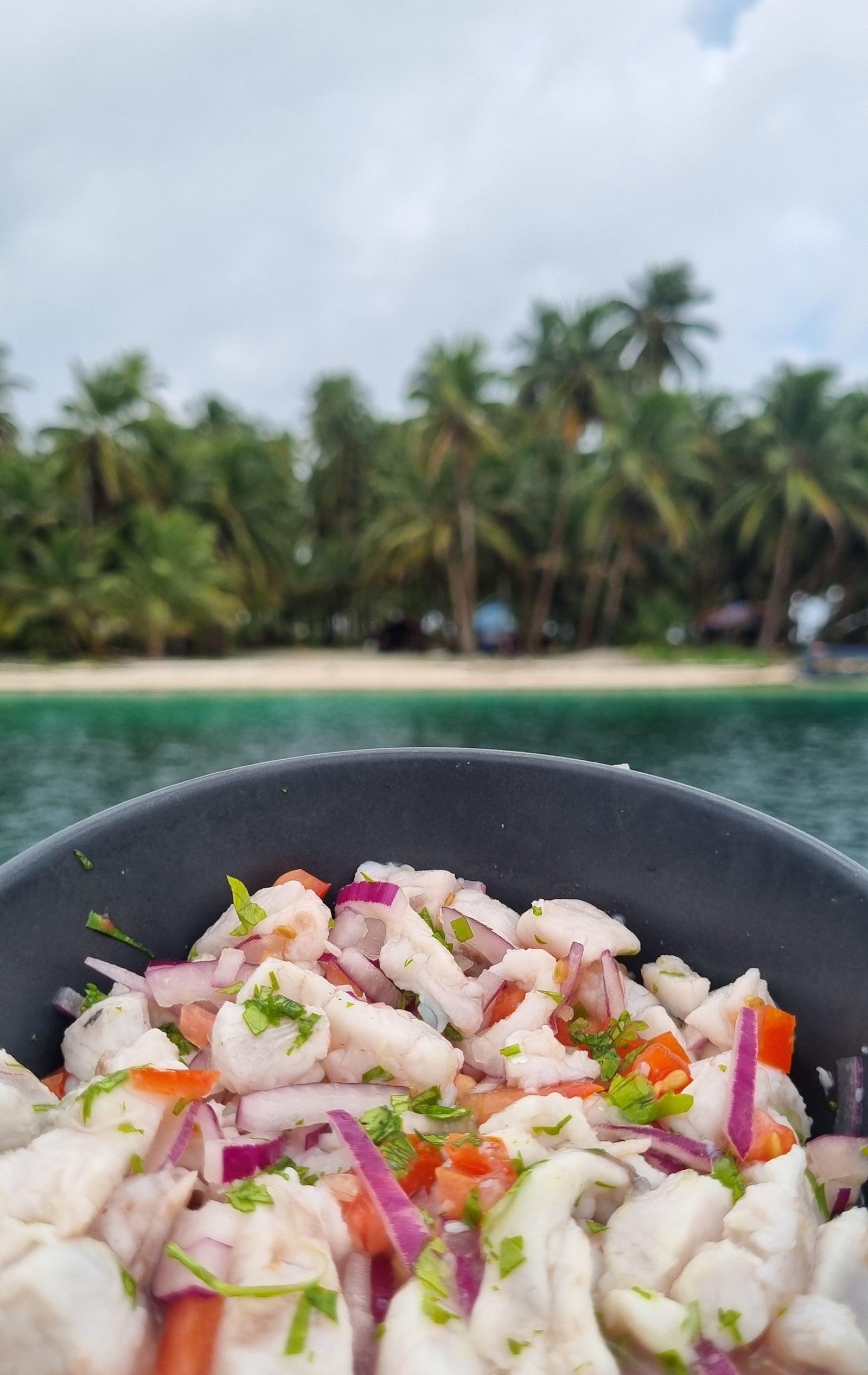 Homemade Caribbean-style ceviche