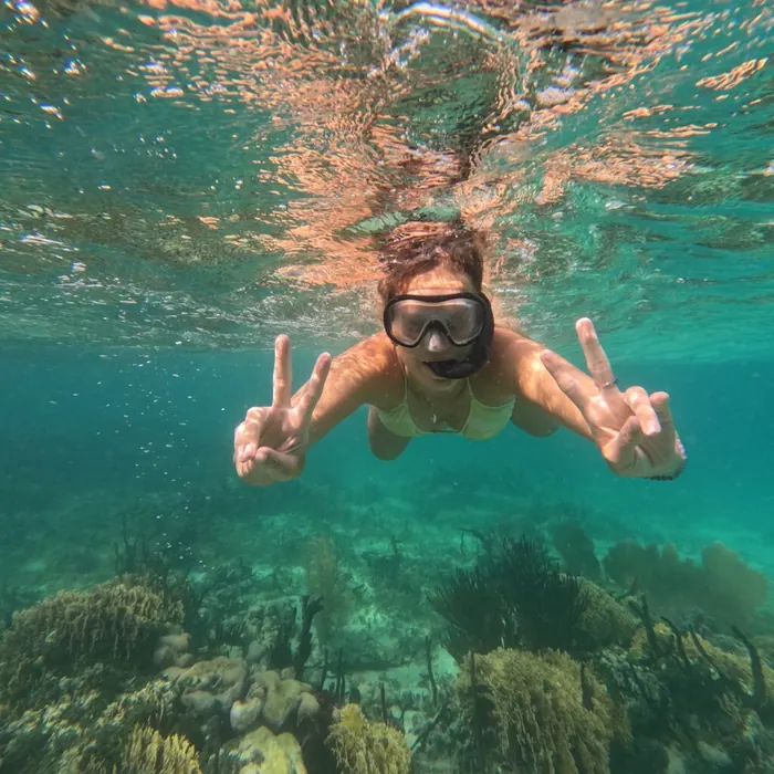 Snorkeling over the reef