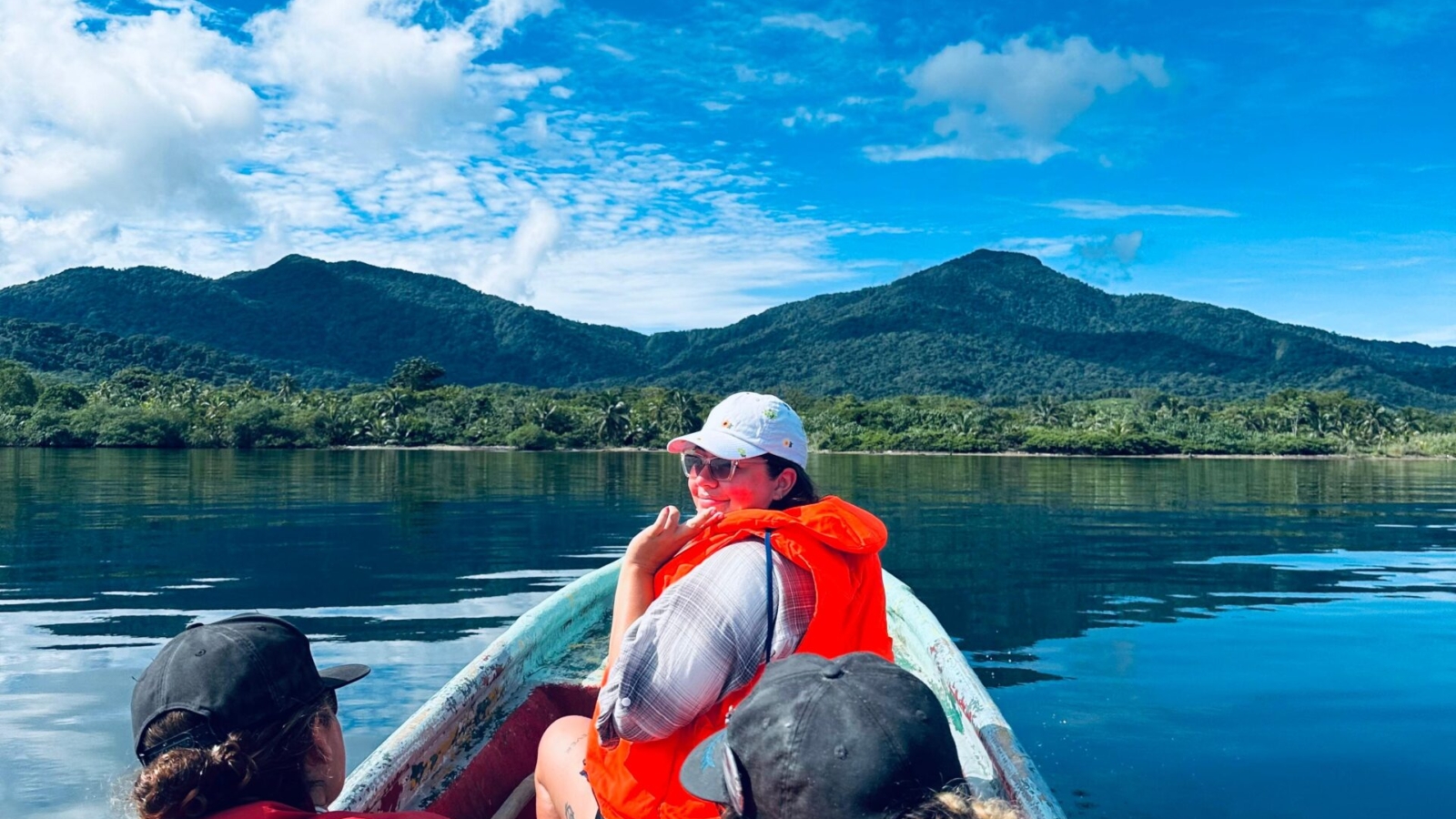 Motorboating into jungle river from San Blas coast