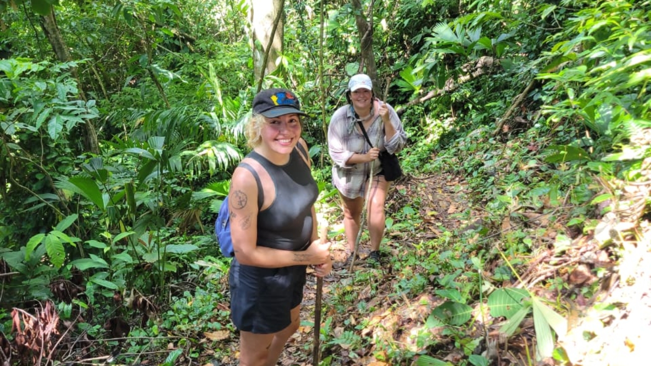 Guided jungle hike in lush tropical rainforest of Panama's Darien region